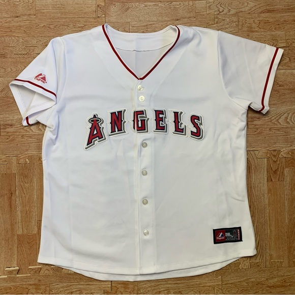 VTG Los Angeles Anaheim Angels MLB Majestic White Jersey Women's Size XXL ~ XXXL - Picture 1 of 9